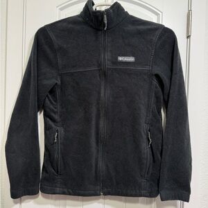 Columbia Black Charcoal Full Zip Fleece Jacket Small Women’s